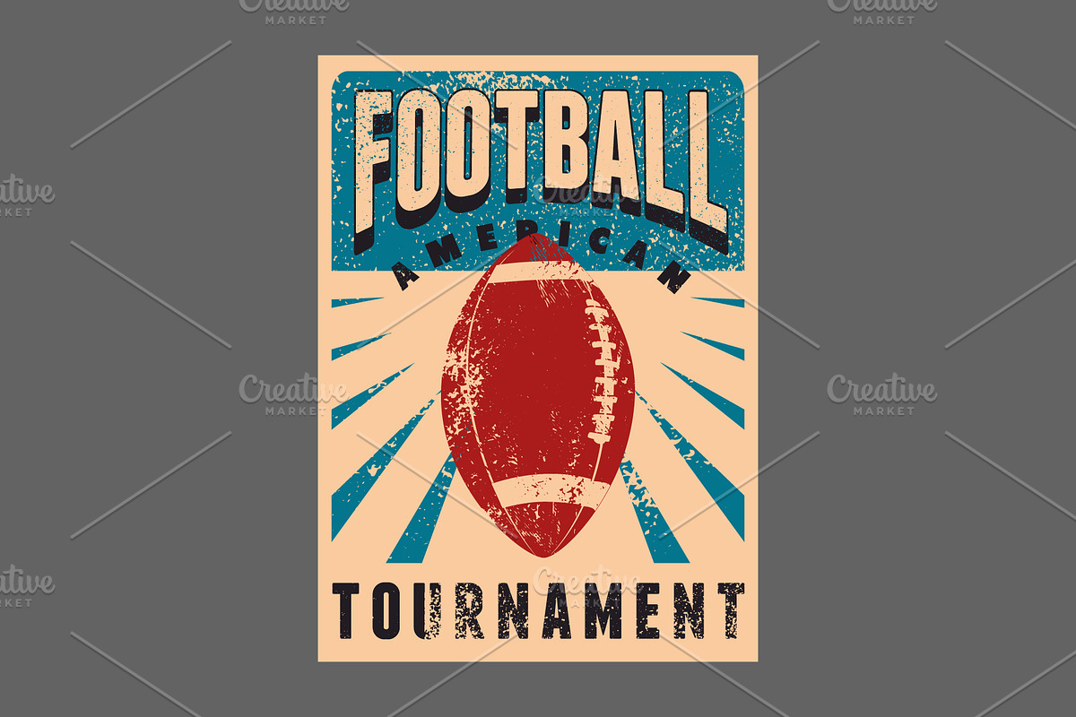 American Football vector poster set., a Sport Illustration by PoPaShop (Photo 4 of 8)