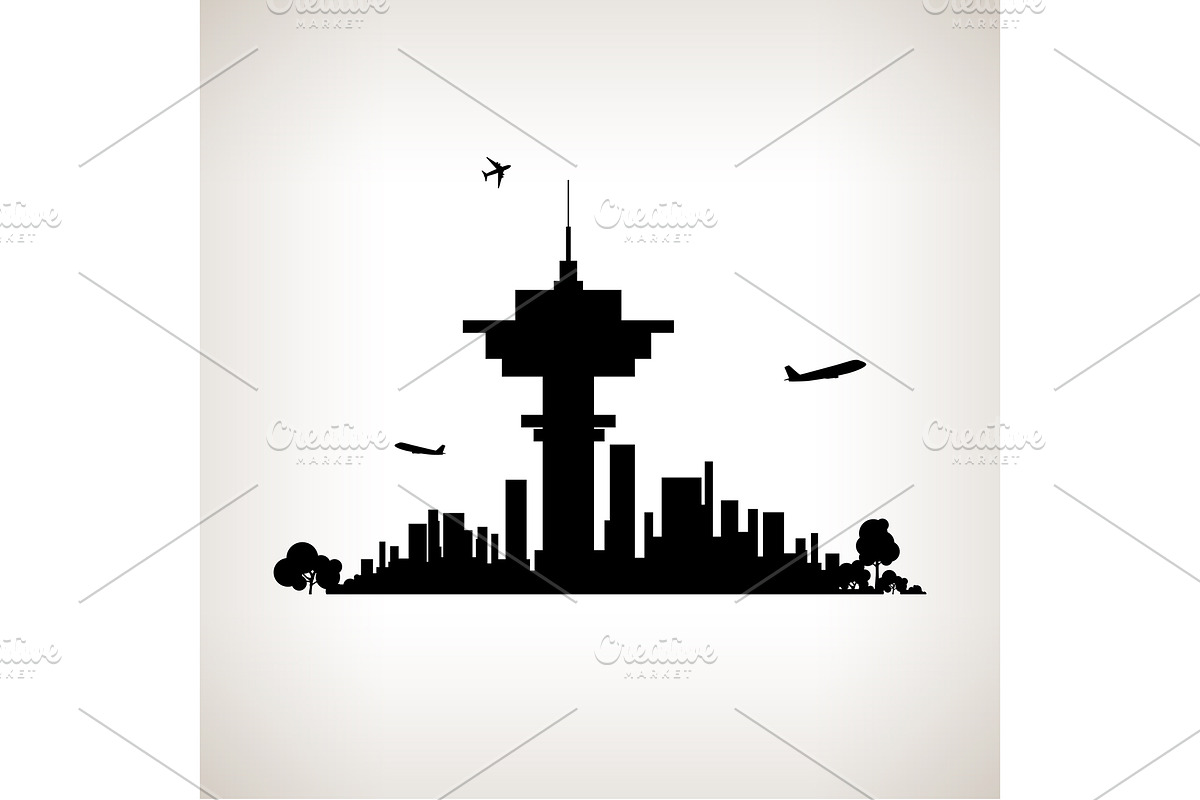 Control tower at the airport, a Work Illustration by Pundateam