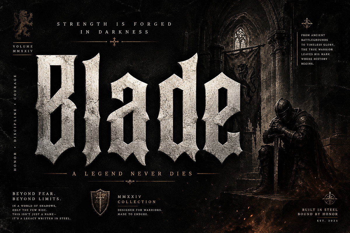 Blade — Blackletter Gothic Font, a Blackletter Font by Wow Magic (Photo 3 of 4)