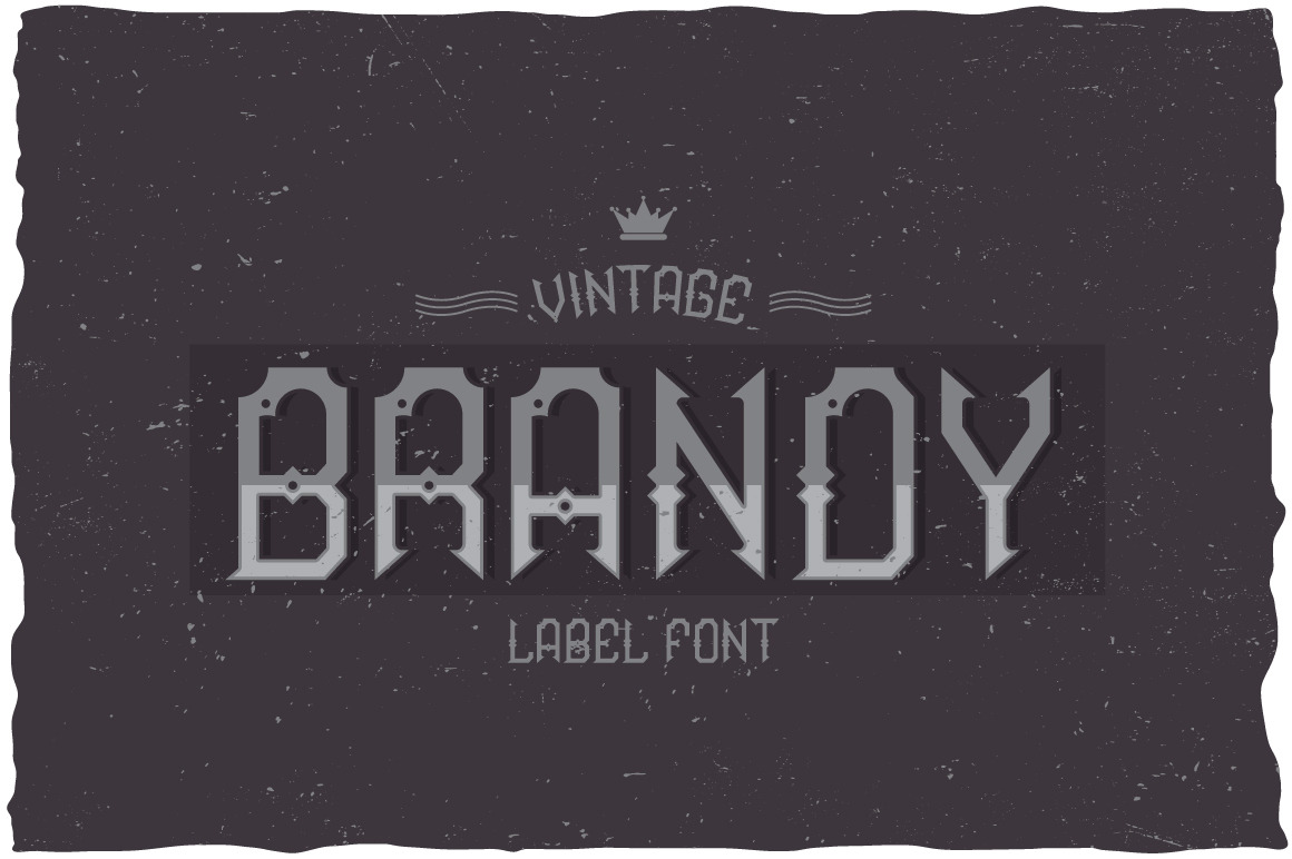 Brandy Vintage Label Typeface, a Symbol Font by Anton Antipov