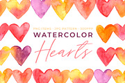 Watercolor Hearts, an Illustration by Laura Camoe (Thumbnail 1 of 4)