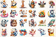 Watercolor Funny Crazy Animals, an Illustration by DreamCafeArt (Thumbnail 2 of 6)