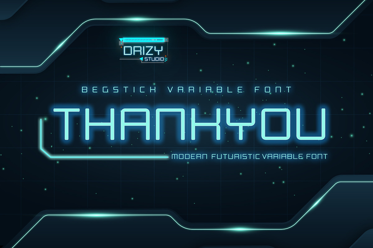 Begstick Modern Futuristic Font, a Sans Serif Font by Drizy (Photo 9 of 9)