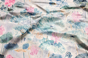 Lotus seamless watercolor #1