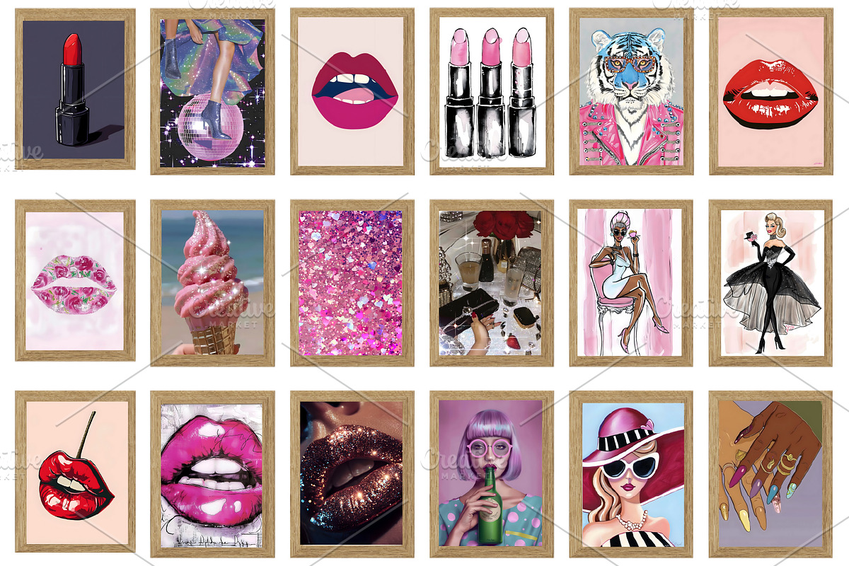 Pink Aesthetic Prints Girly wall art, an Arts & Entertainment Photo by Chipshpow Graphics (Photo 5 of 8)