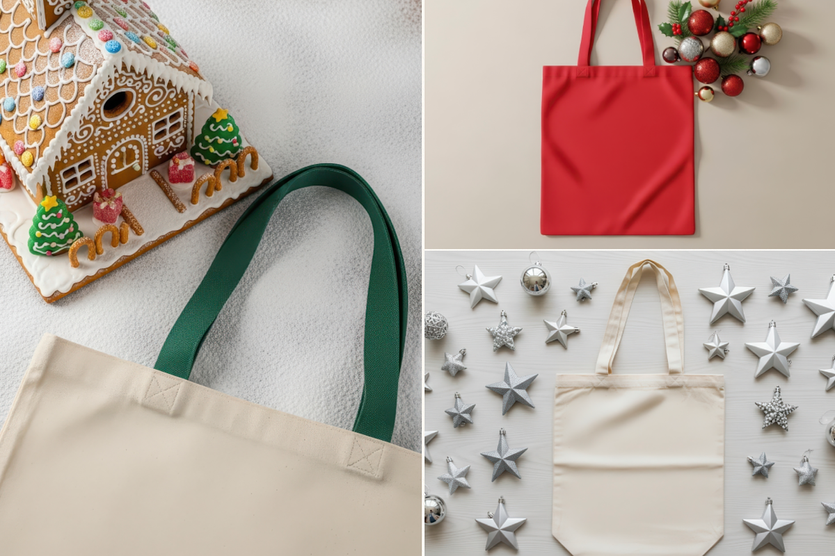 Christmas Tote Bag - Bundle 100 JPG, a Household Mockup by KennedyStudio (Photo 10 of 16)
