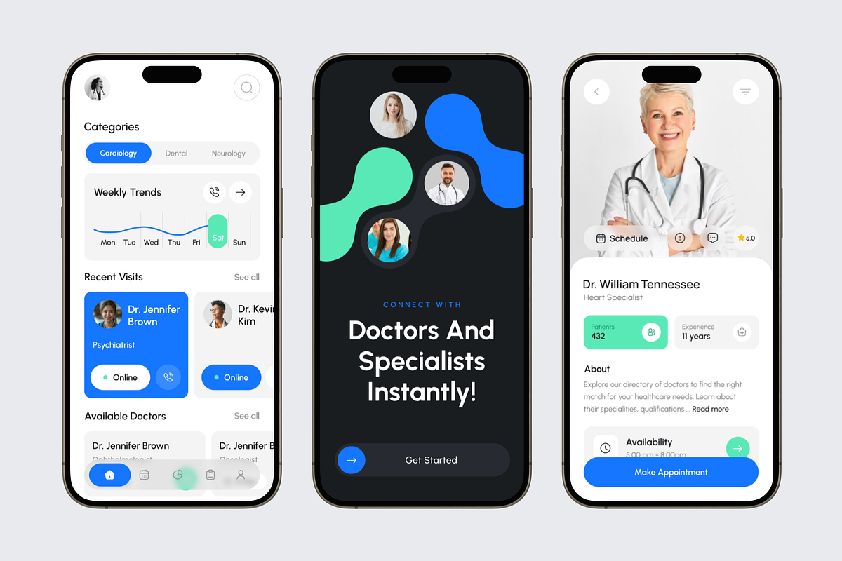 Doctor Appointment App UI, an App Template by Brickclay (Photo 4 of 6)
