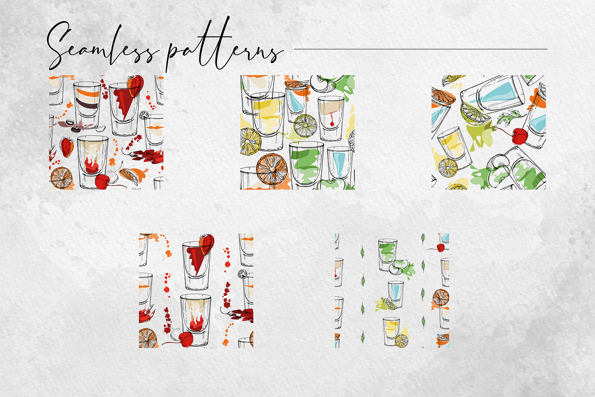 Classic cocktail shots, a Food Illustration by MsFlaffy (Photo 12 of 12)