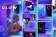 Neon glow social media graphic, a Social Media Template by Chanut is industries (Thumbnail 1 of 11)