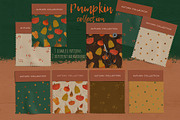 pumpkin watercolor pattern, a Pattern Graphic by watercolor kamill (Thumbnail 2 of 11)