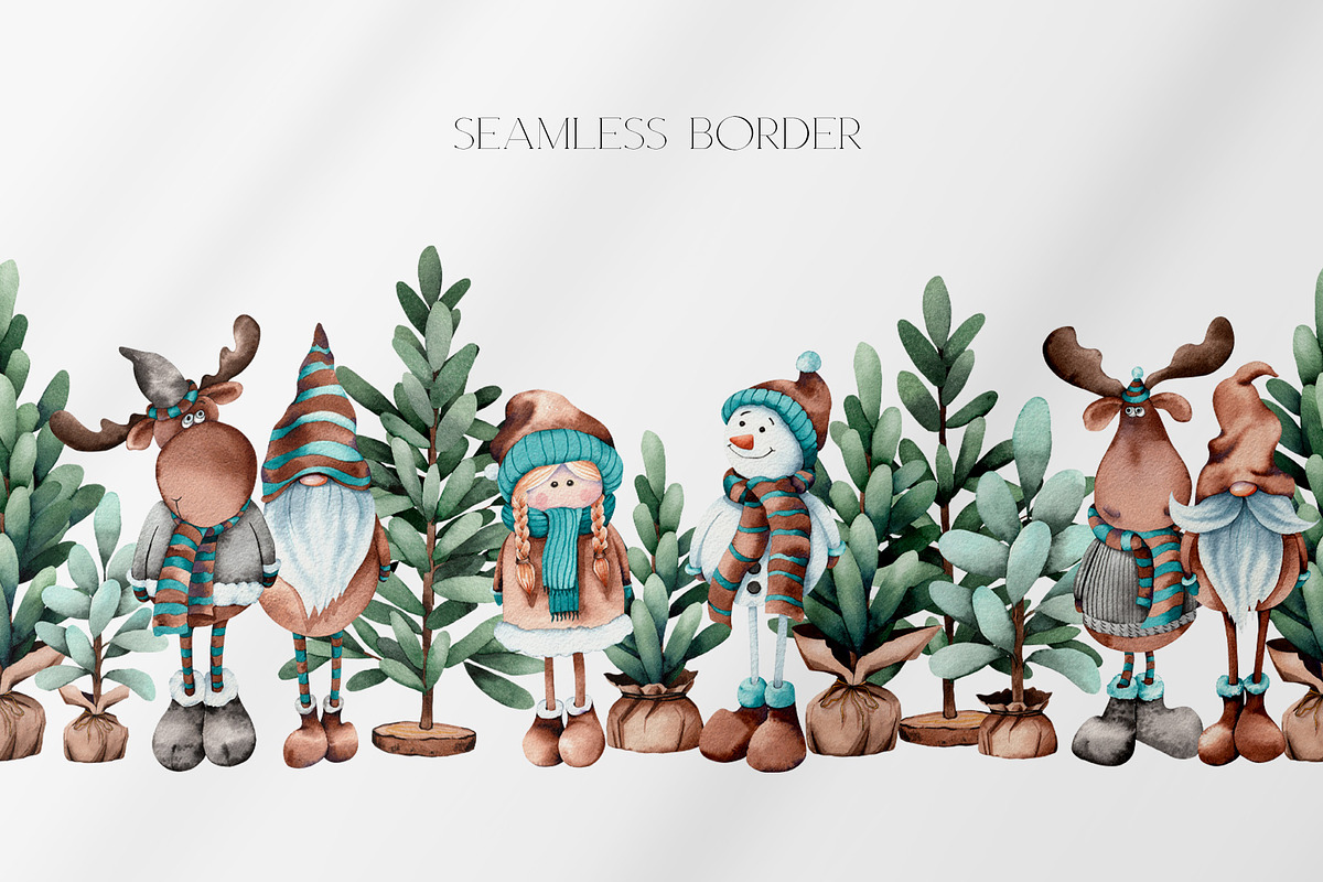 Christmas Snowmen Cartoons & Trees, an Animal Illustration by Jeanna Draw (Photo 9 of 13)