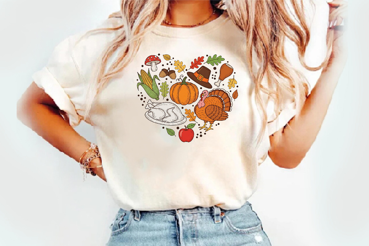 Thanksgiving Doodle Heart Png, an Illustration by Watercolor design (Photo 3 of 3)