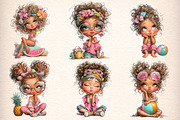 Whimsical Summer Beach Girl Clipart, an Illustration by Digital Artistic99 (Thumbnail 2 of 11)