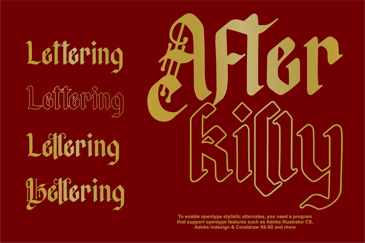 Afterkilly - Blackletter Typeface preview 3