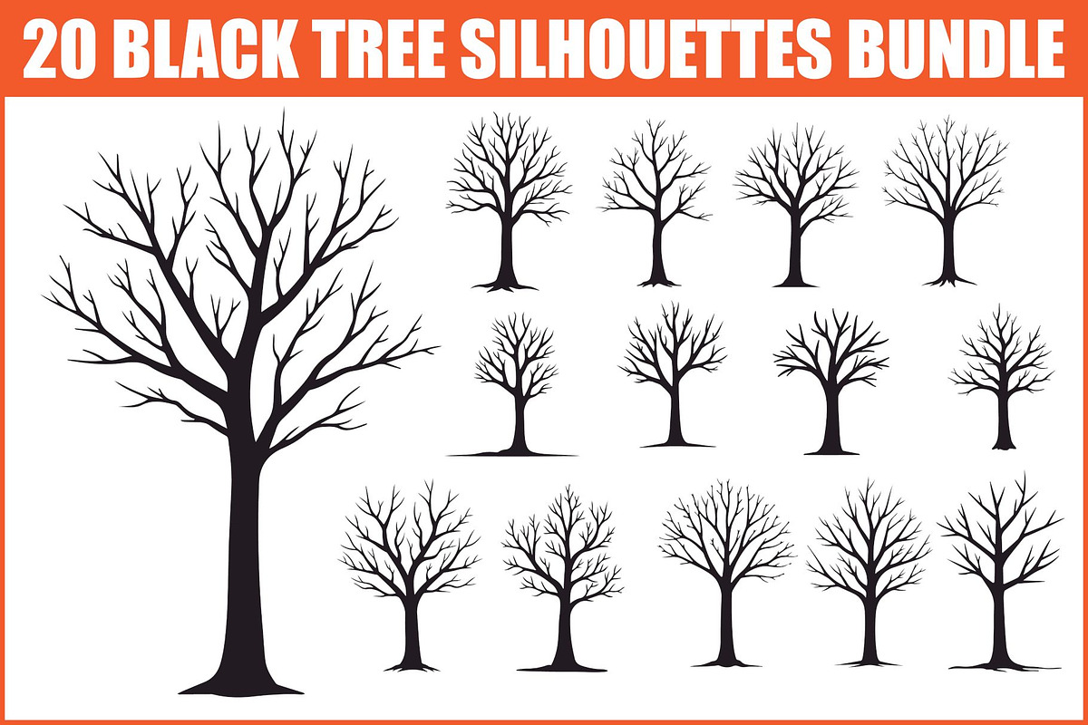 Tree Silhouette Vector Pack, an Illustration by musafir_fashion (Photo 1 of 21)