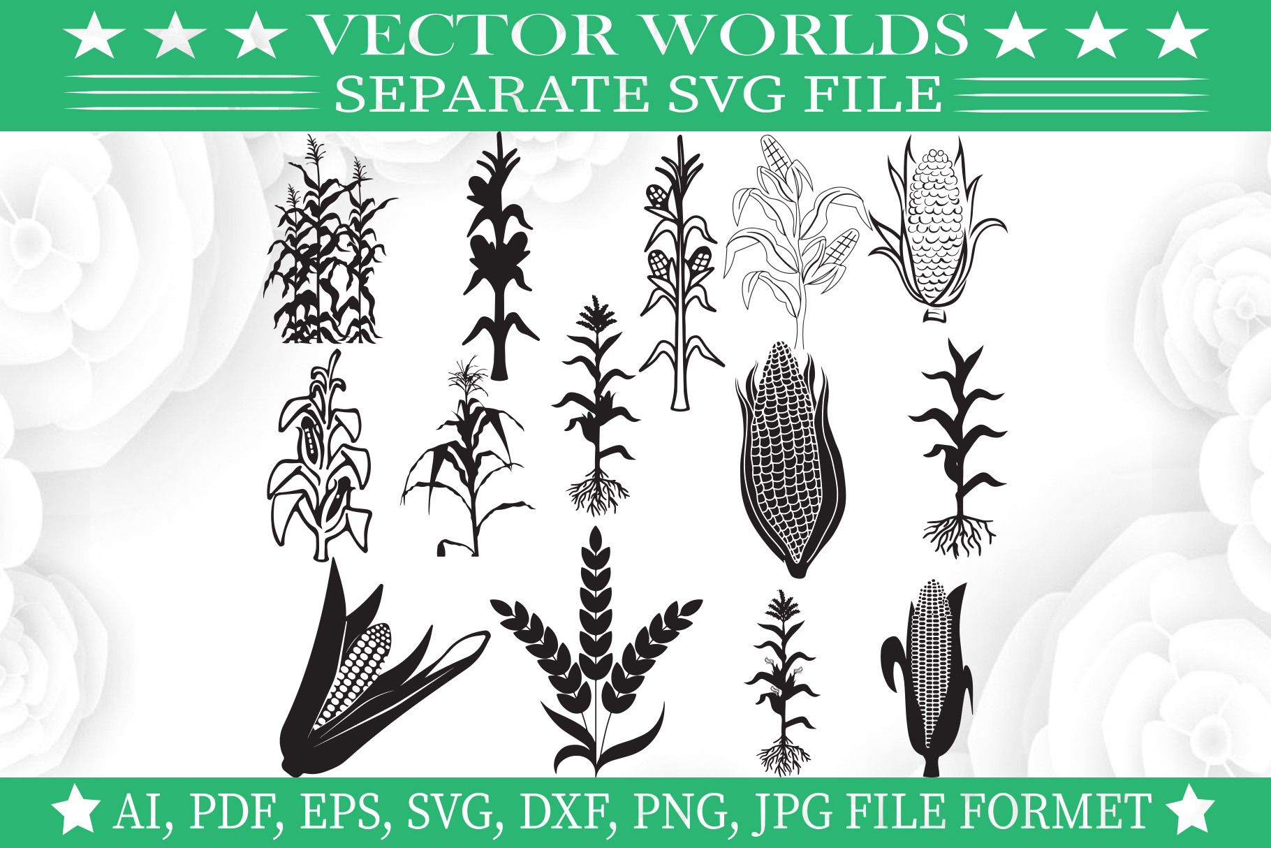 Corn Stalk Svg Corn Stalk Svg by Vectorworlds  Creative Market