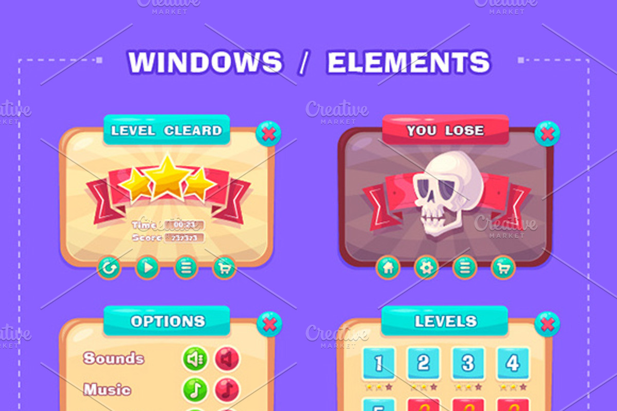 Cartoon GUI pack #1, a Templates & Theme by Krolone