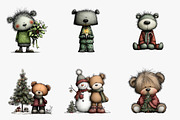 Christmas Teddy Bear Clipart, an Illustration by CreationArt (Thumbnail 3 of 6)