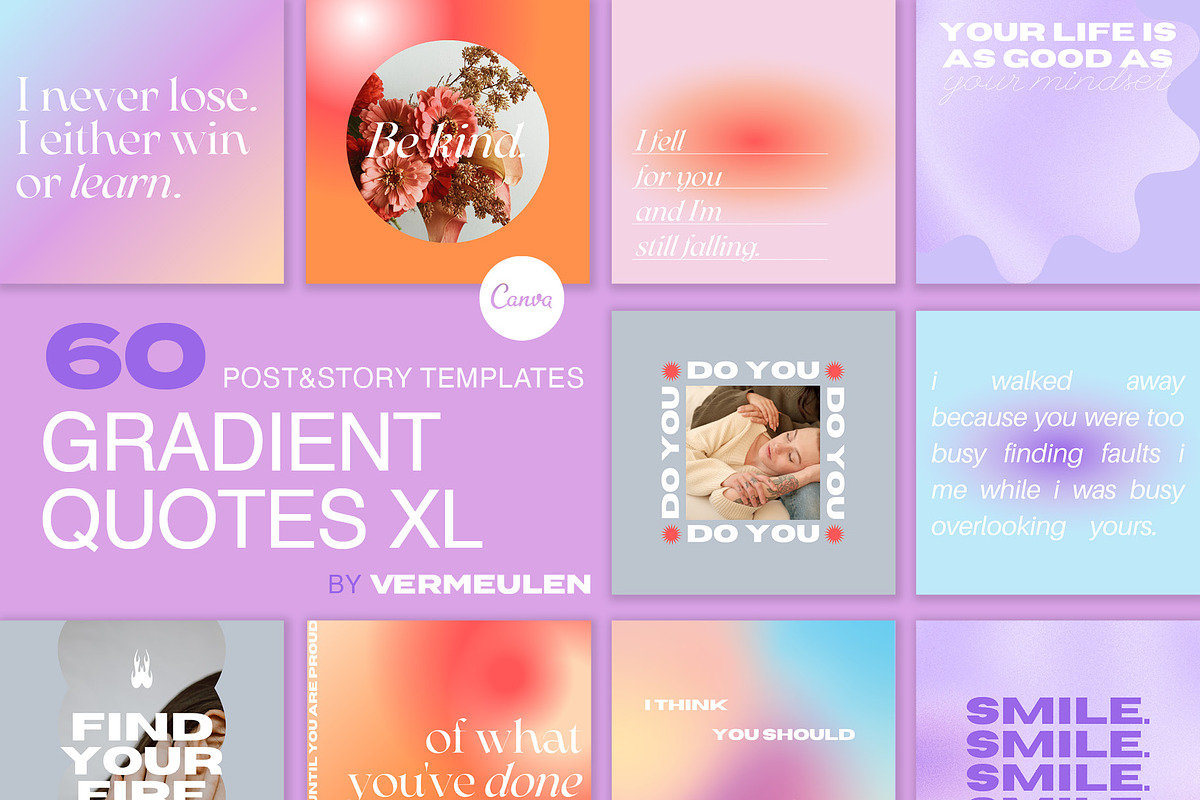Instagram Social Media CANVA Quotes, a Social Media Template by Vermeulen Design Studio (Photo 1 of 6)
