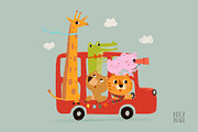 Funny Bus, an Animal Illustration by FoxyImage (Thumbnail 1 of 5)