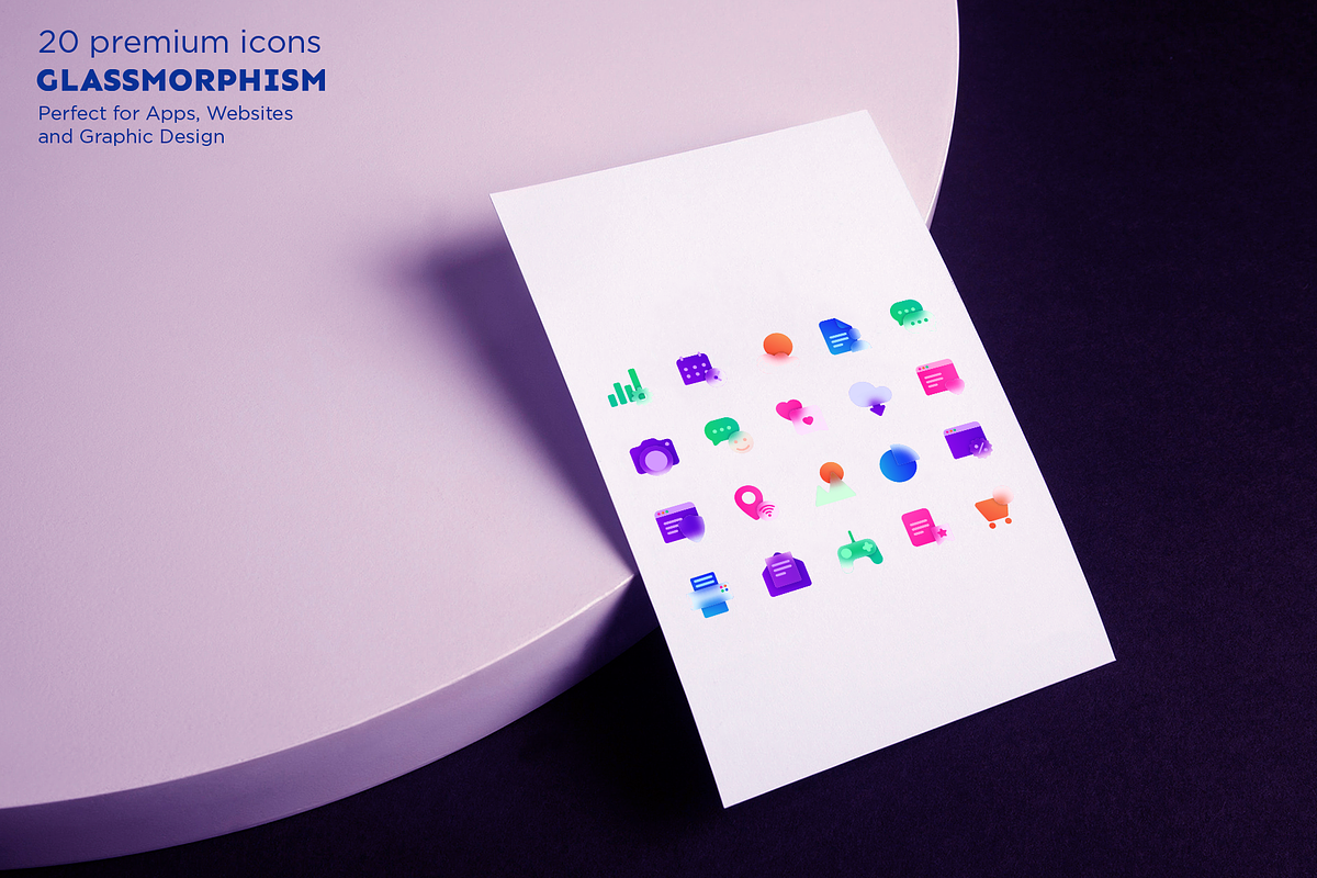 Glassmorphism 20 Icons Set, an Icon by Marina Silence (Photo 16 of 17)