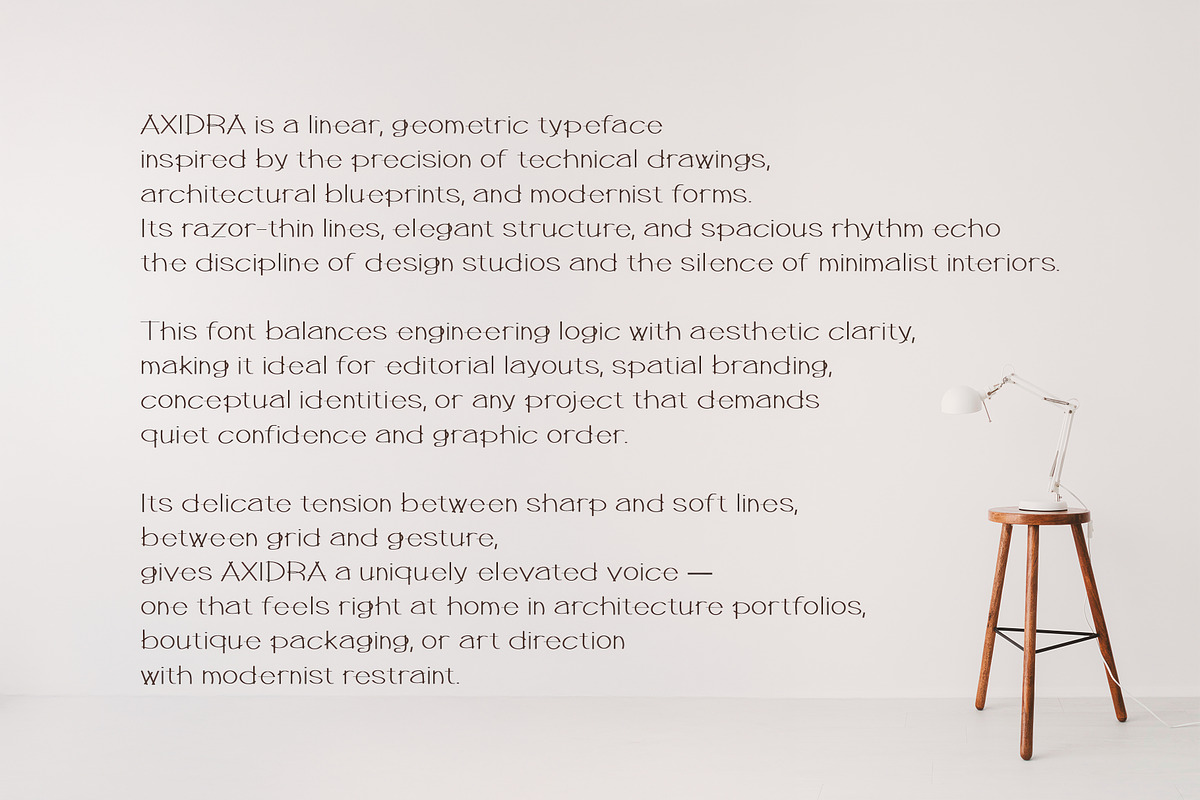 Axidra - modern linear typeface, a Font by Lettra Studio (Photo 2 of 8)