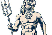 Sea God Neptune or Poseidon vector, a Person Illustration by Ledokolua (Thumbnail 2 of 3)