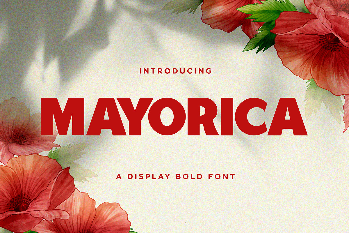 Mayorica - Minimalist Bold Display, a Sans Serif Font by fluffstudio (Photo 1 of 9)