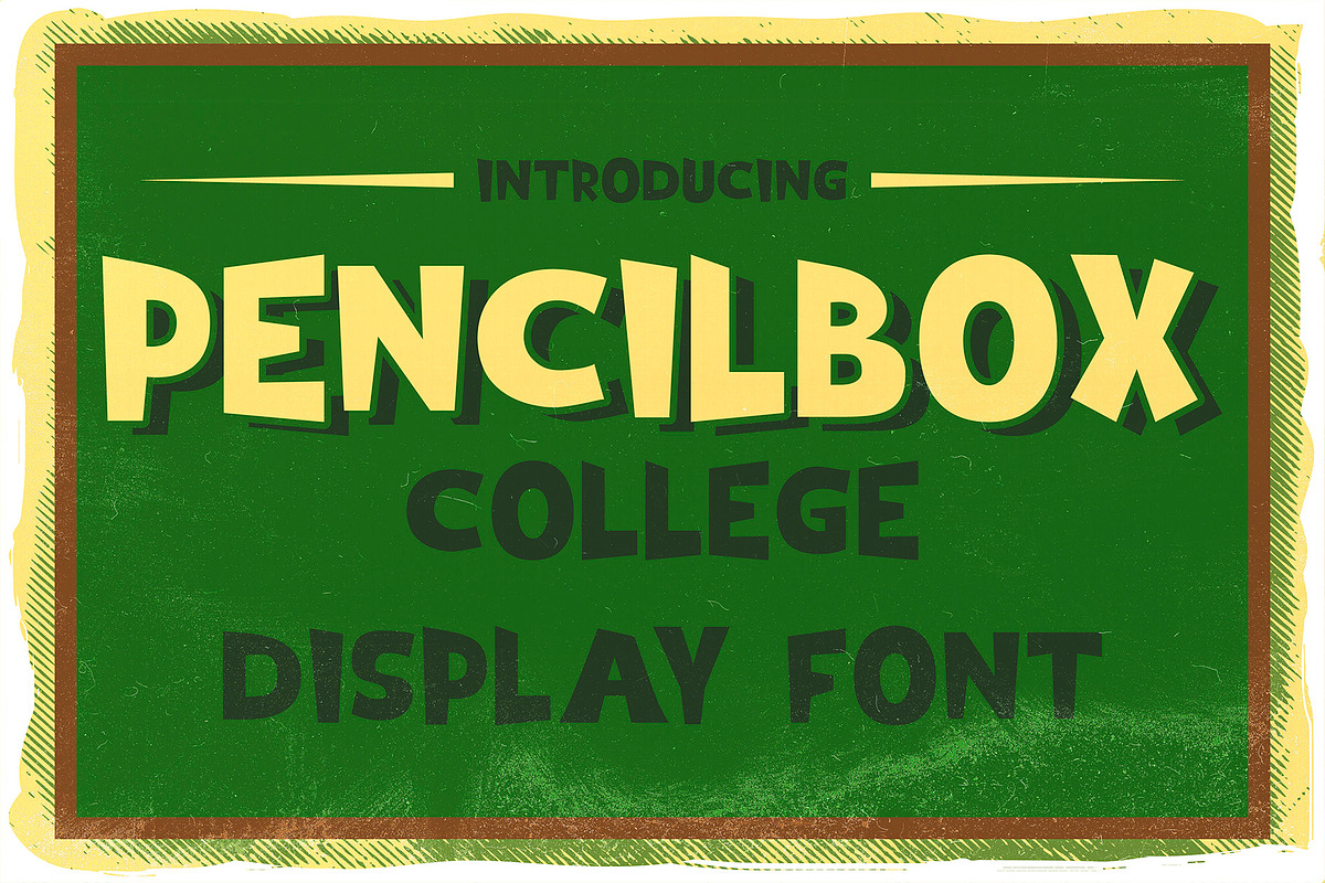 Pencil Box font 6 t-shirt designs, a Font by Heather_insane (Photo 1 of 7)