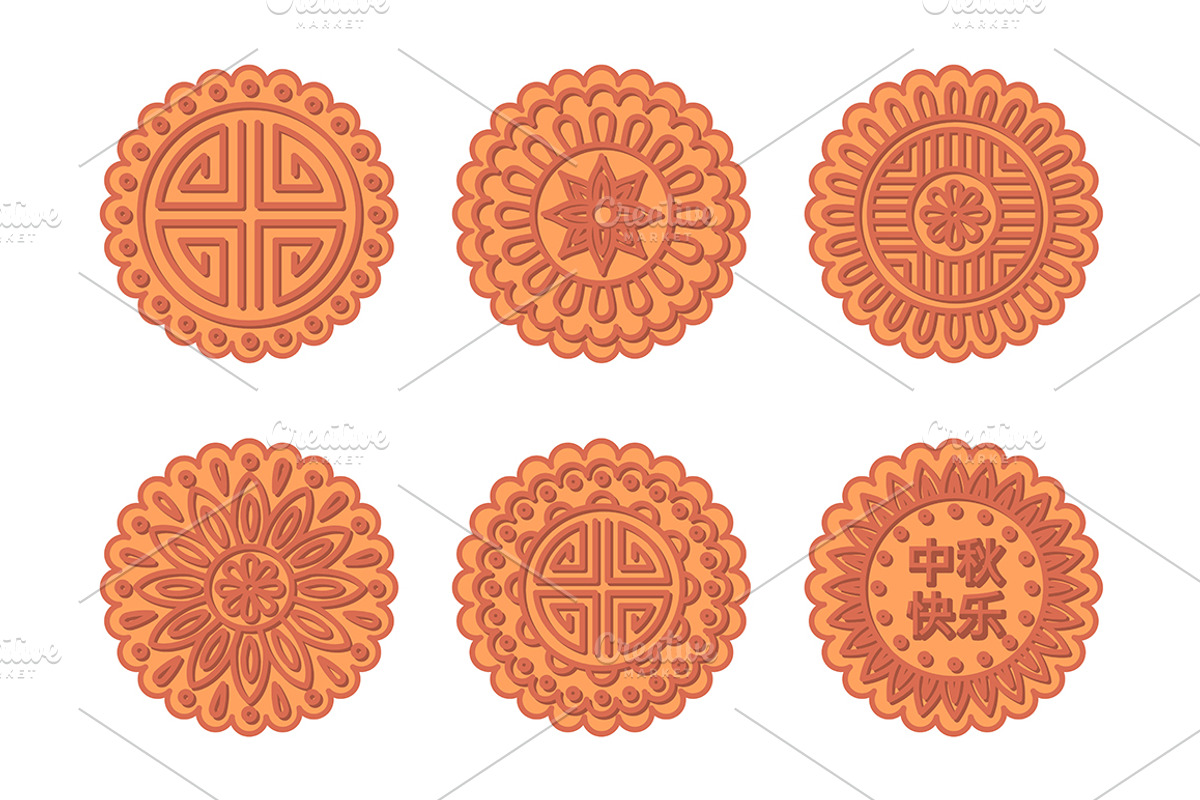 Chinese Moon Cake Set. Vector, an Object Graphic by Bigmouse_art