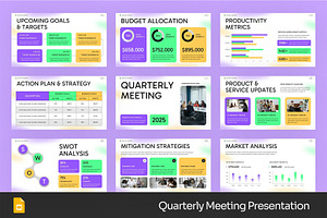 Quarterly Meeting GSlides, PPoint, a Presentation Template by Fit-tee