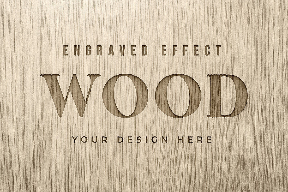 Engraved Wood Text Mockups, a Mockup by Medialoot (Photo 5 of 5)