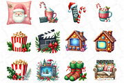 Christmas Movie Night Clipart, an Illustration by DreamPrint404 (Thumbnail 5 of 5)