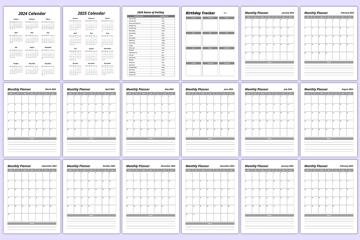 Ultimate Planner Sheets Bundle Canva, a Stationery Template by Mustafiz (Photo 2 of 9)