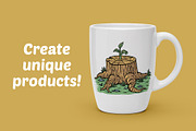 Plant growing out of a tree stump, an Illustration by gunaonedesign (Thumbnail 2 of 4)