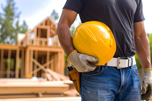 Construction Worker Holding Hard Hat, an Industrial Photo by Stock Shape