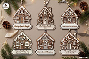 Gingerbread Houses Ornament Bundle, a Decorative Illustration by svgocean (Thumbnail 1 of 13)