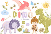 Dinosaurs clipart + Dino Alphabet, an Animal Illustration by ArtGiftsStudio (Thumbnail 1 of 6)