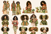 BLACK GIRL ROUTINE CLIPART PACK, a Person Illustration by Daring Digies (Thumbnail 5 of 10)