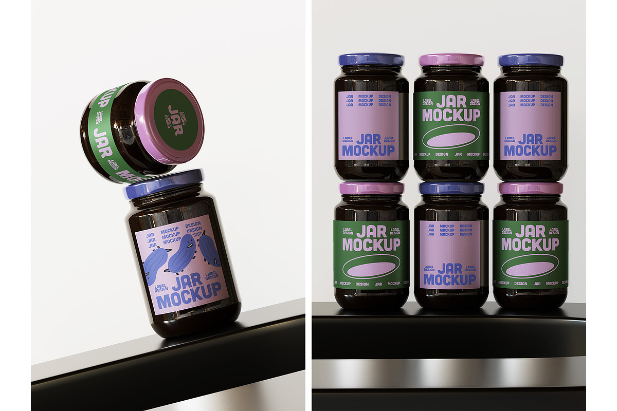 10 Jars Mockup Collection, a Mockup by aalfndi (Photo 14 of 14)