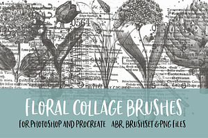 Floral Collage Brushes For PS/PRO