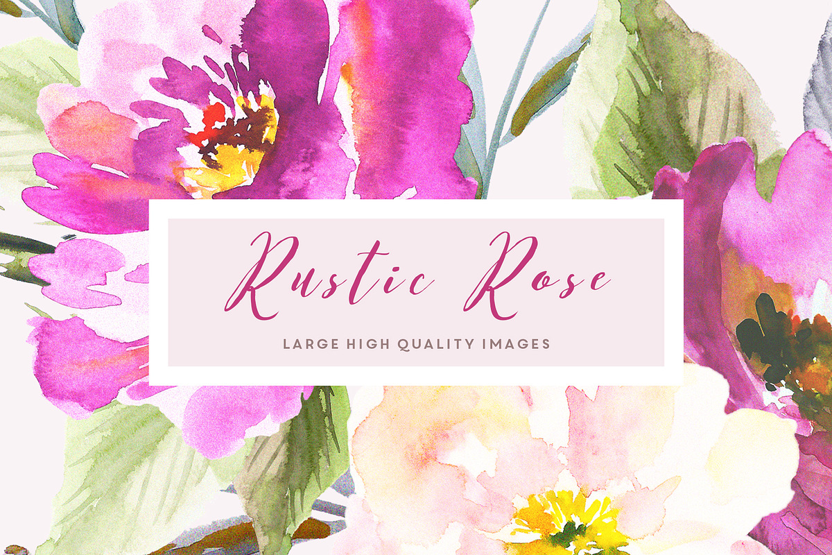 Rustic Rose Watercolour Clip Art, an Illustration by Create The Cut