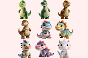 Funny Dinosaur Clipart PNG Bundle, a Graphic by M9 Design (Thumbnail 3 of 9)