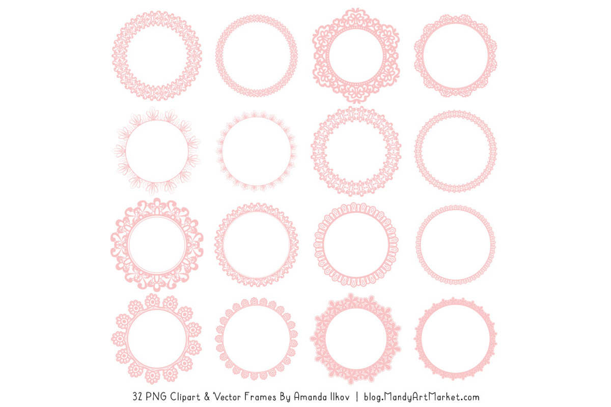 Soft Pink Round Lace Frames, an Illustration by Amanda Ilkov (Photo 3 of 5)