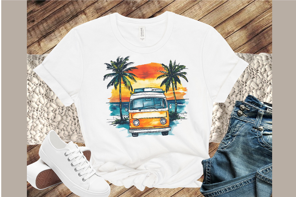 Vintage Retro Summer Clipart, an Illustration by Sublimation Artist (Photo 4 of 6)