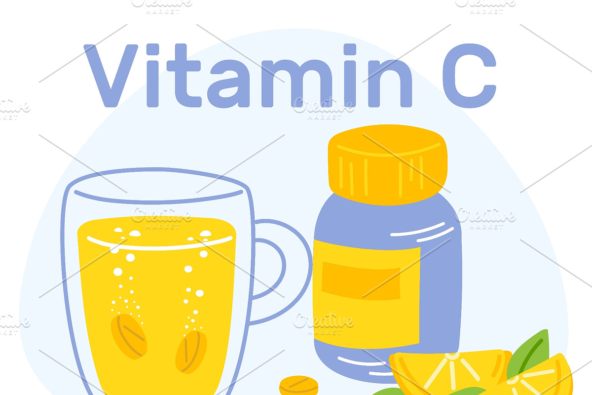 Soluble tablets with vitamin C, an Object Illustration by Vectorbuum (Photo 3 of 3)