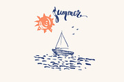 Beach scenes set, a Seasonal Illustration by katya.bogina (Thumbnail 5 of 6)