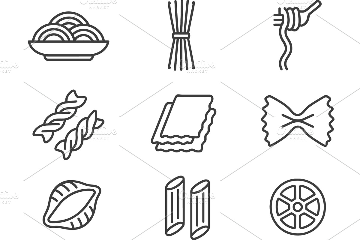 Various line icons showcasing, a Food Illustration by ZinetroN