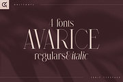 Avarice - serif typeface | 4 fonts, a Serif Font by Only Fonts (Thumbnail 1 of 10)
