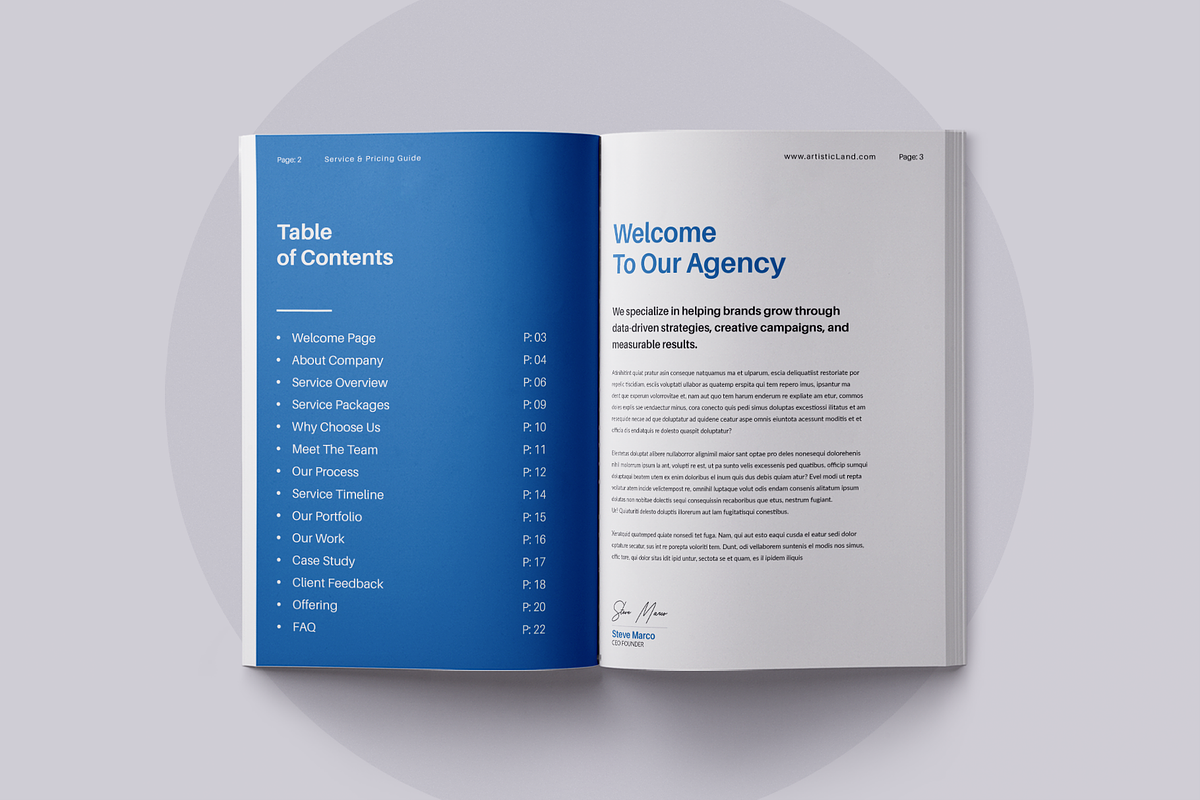 Service & Pricing Guide | Canva, a Brochure Template by ArtisticLand (Photo 4 of 11)